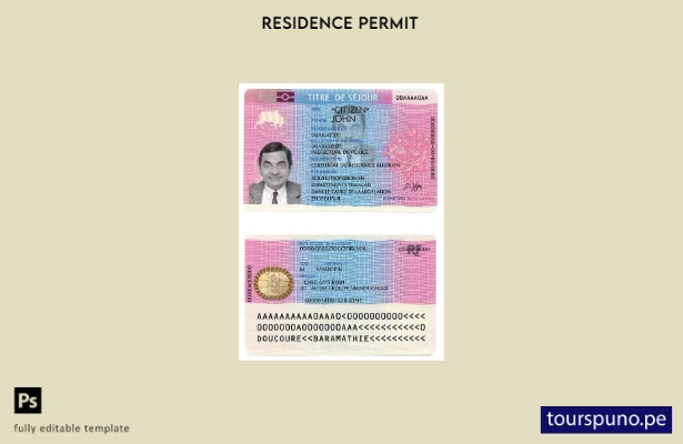 listo para imprimir plantilla de permiso de residencia en Francia (Titre de séjo